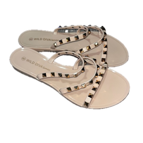 Wild Diva Lounge Open Toe Jelly Slide Sandals, Pink, Size 8, NWOT - Picture 5 of 6